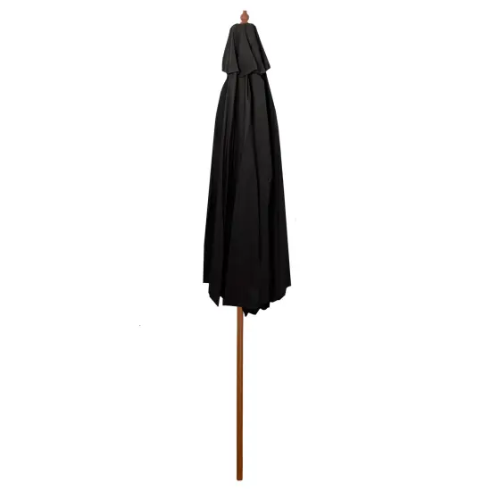 Northlight 8.5ft Outdoor Patio Market Umbrella with Wooden Pole, Black {5}