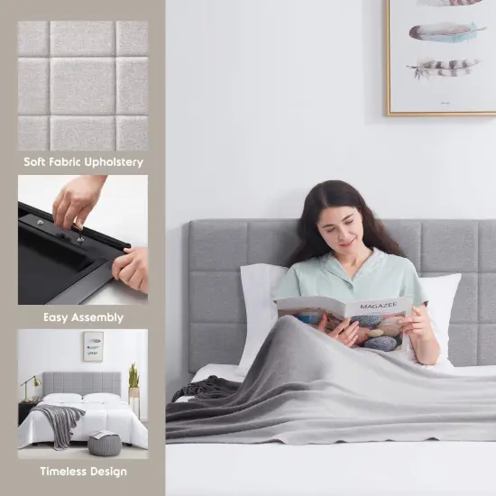 Nestl Square Tufted Fabric Headboard {5}