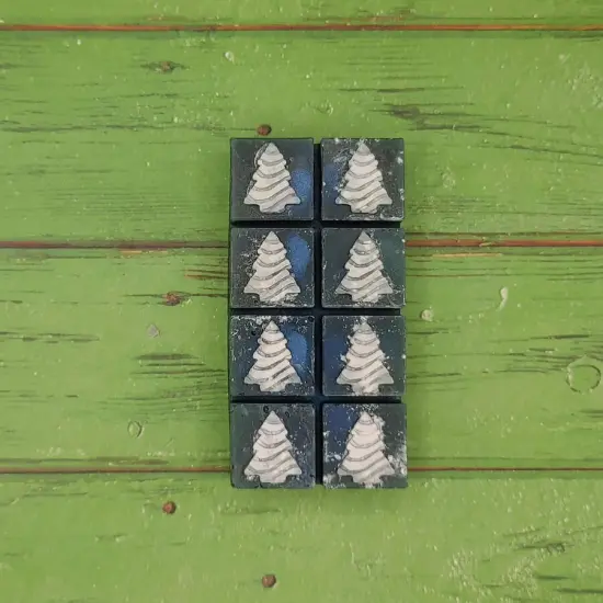 Christmas Tree Wax Melt Snap Bar Silicone Mold  {2}