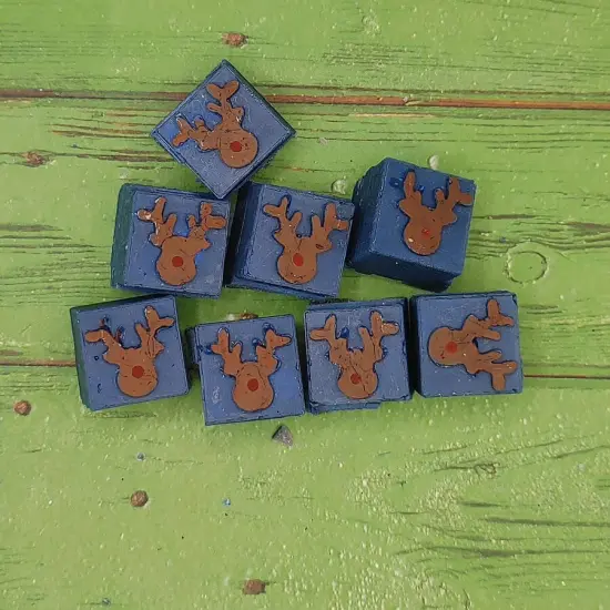 Reindeer Head Wax Melt Snap Bar Silicone Mold {3}