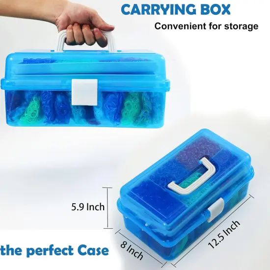 Loom Rubber Bands Bracelet Kit - 15,000+ Bands for DIY Crafting Blue {5}