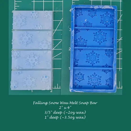 Falling Snow Wax Melt Snap Bar Silicone Mold  {1}