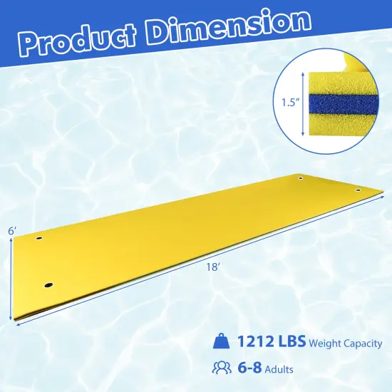 3 Layer Floating Water Pad Foam Mat Yellow {3}