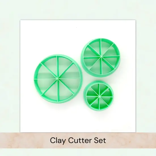 Color Wheel or Pie Slice Clay Cutters, Set of 3 sizes, Adorabilities {1}