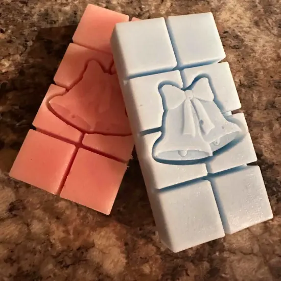 Christmas Bells Snap out Center Wax Melt Snap Bar Silicone Mold {4}