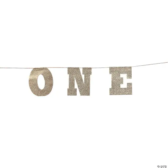 1st Birthday Gold Glitter Garland {1}