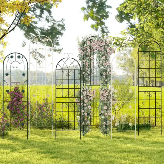 4 Pack 71 X 20 Inches Metal Garden Trellis For Climbing Plants White {1}