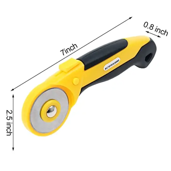 45mm Rotary Cutter with 9 Pieces Extra Blades Automatic Fabric Roller Cutter Perforator Crochet Edge Pinking Rotary Blades for Quilting, Sewing, Crafting {5}