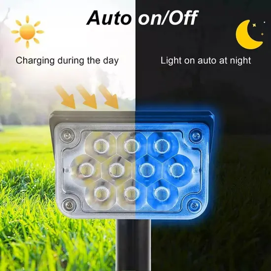 4PCS Blue Solar Spotlights Landscape Lights with IP65 Waterproof for Garden Path {2}