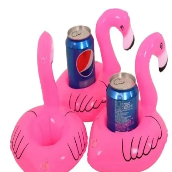 24 Pack: Inflatable Floating Pink Flamingo Vinyl Coasters {3}
