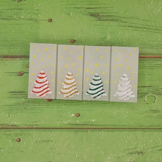 Christmas Trees and Stars Wax Melt Snap Bar Silicone Mold {2}