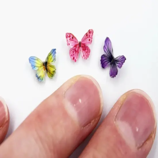 30 Pieces Micro Resin Butterflies, Dollhouse Miniature Tiny Butterflies, Terrarium Fairy Garden Dolls Toy, Mini Micro Landscaping Decoration {5}