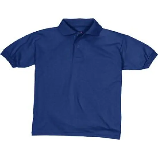Hanes&reg; Youth EcoSmart Jersey Knit Short Sleeve Collared Polo Deep Royal {1}