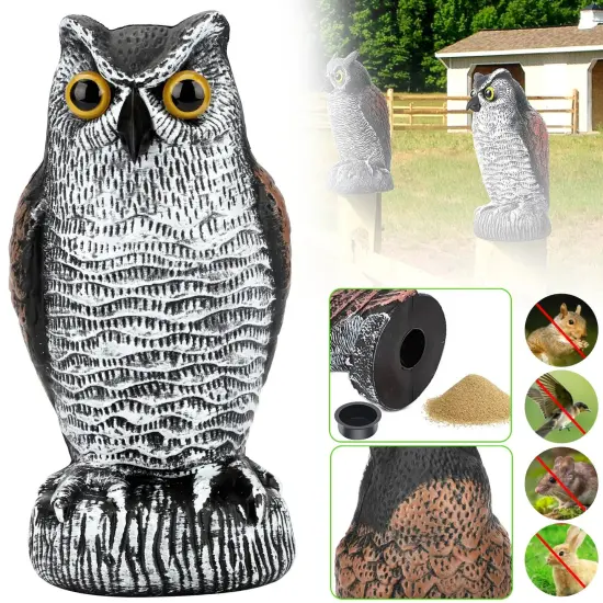 Realistic Owl Decoy Protect Garden Yard Pest Repellent Birds Scarecrow Outdoor {4}