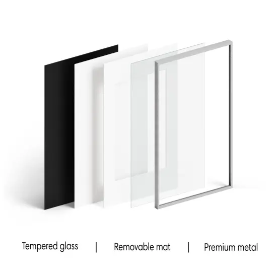 Haus and Hues Aluminum Glass and Matted Picture Frame Silver {2}