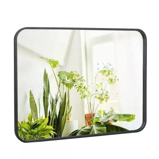 22" x 30" Wall-Mounted Wall Rectangular Wall Mirror Metal Frame Bathroom Indoor {1}