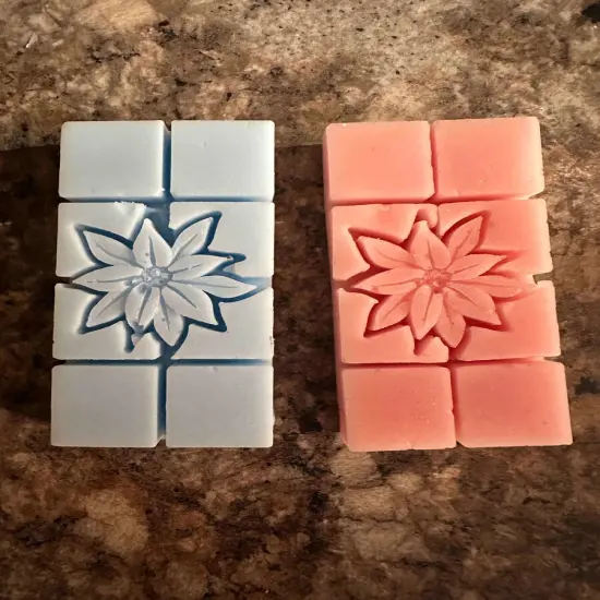 Poinsettia Wax Melt Snap Bar Silicone Mold {5}