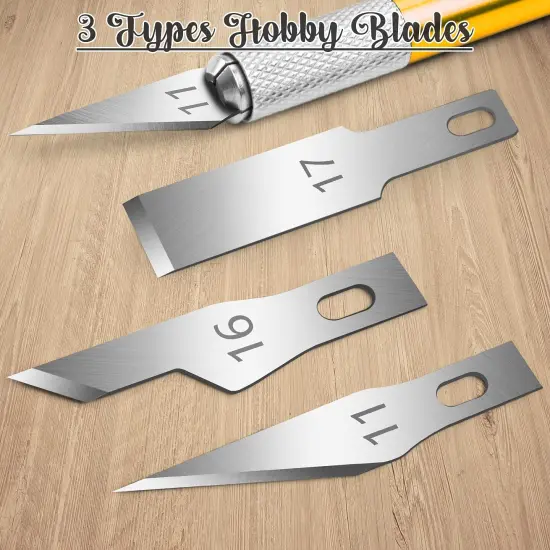 Exacto Knife, 2 Exacto Knives with 40 Spare Exacto Blades, Craft Knife, Hobby Knife, Precision Knife, Exacto Knife Set for Crafts, Arts, Modeling, Scrapbooking, Exacto Knife Blades (#11#16#17) {5}