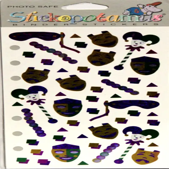 Stickopotamus Mardi Gras Foil Stickers {1}