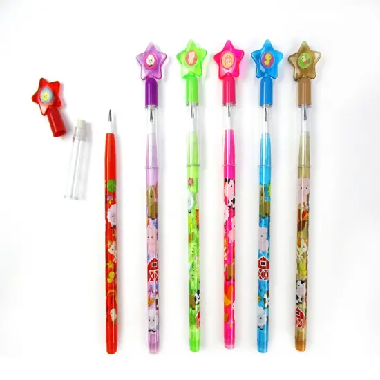 Farm Animals Barnyard Multi-Point Pencils - 6 Pcs Pack {3}