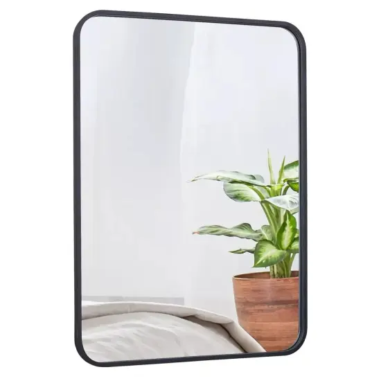 2PCS 22" x 30" Wall-Mounted Wall Rectangular Wall Mirror Metal Frame Bathroom {3}
