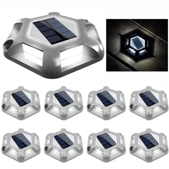 8X Garden Decor Waterproof Solar Deck Lights Outdoor Driveway Dock LED Step Lamp {1}