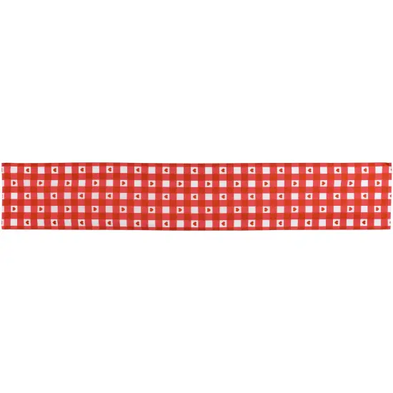 Northlight Checkered Hearts Valentine's Day Table Runner - 72" - Red and White {1}
