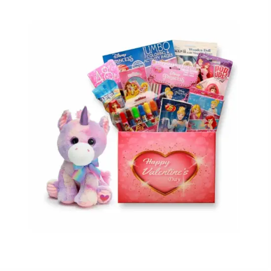 Disney Princess Valentines Gift Box with and without Unicorn Plush Toy {1}