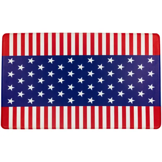 Northlight 29" Stars and Stripes Americana Kitchen Comfort Mat Blue {1}