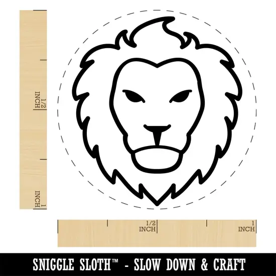 Lion Head Face Self-Inking Rubber Stamp Ink Stamper for Stamping Crafting Planners Brown {1}