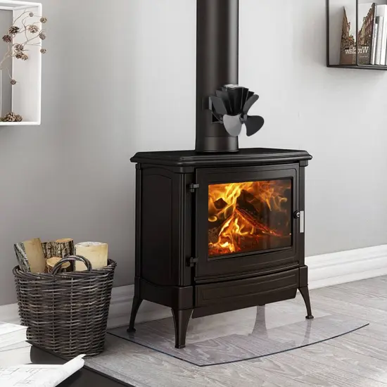 Lehman's Heat Powered Stove Fan 4 Blades Magnetic Attachment to Flue Pipe Black {7}
