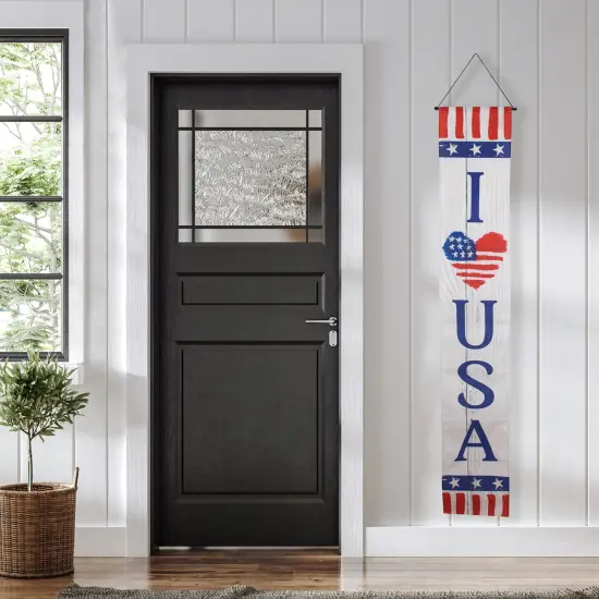 Northlight Stars and Stripes "I Heart USA" and "God Bless America" Door Banners - 71" - Set of 2 Blue {3}