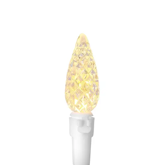 Northlight LED Faceted C6 Christmas Lights - Warm White - 23' White Wire - 70ct {5}