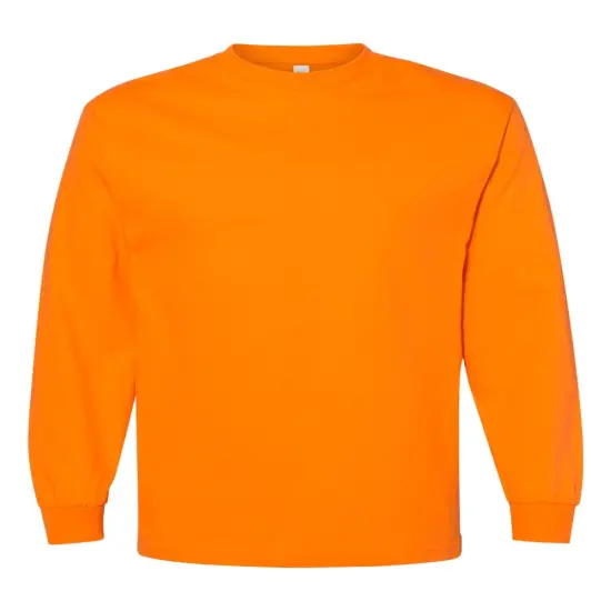 American Apparel&reg; Fine Jersey Crewneck Long Sleeve Tee Orange {1}