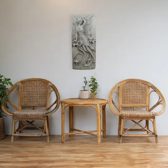 Northlight Lily Flowers and Fairy Wall Plaque - 31" - Gray {3}