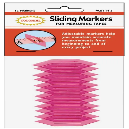 Colonial Needle Sliding Markers For Measuring Tapes-12/Pkg {1}