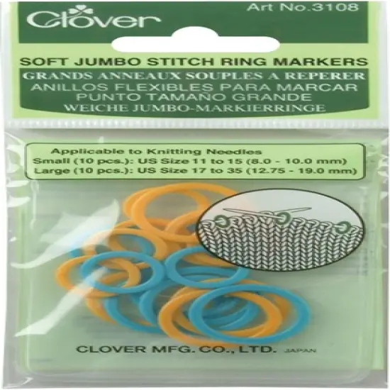Clover Soft Stitch Jumbo Ring Markers-20/Pkg {1}