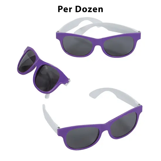 Adults Purple & White Two-Tone Sunglasses 12 Pieces {1}