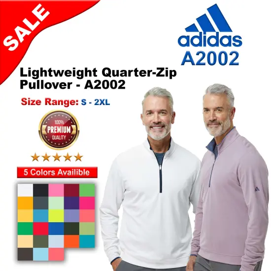 Adidas&reg; Lightweight Quarter-Zip Pullover Black/ grey three {2}