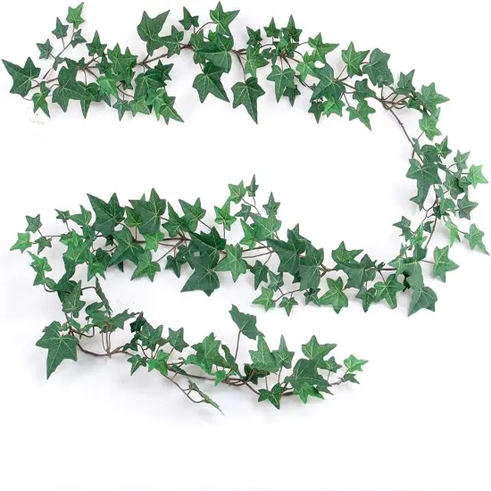 6-Foot English Ivy Garland - Premium Silk Variegated Green & White Ivy, Realistic Artificial Vine for Home & Office Decor, Hanging Accent - Floral Home by Artificial Flowers {2}