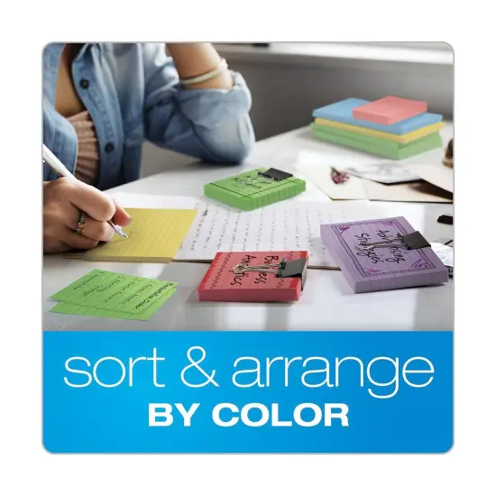 Mini Index Cards, 3" x 2.5", Ruled, Assorted Colors, 200 Per Pack, 6 Packs {6}