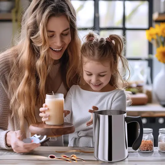 Candle Making Pouring Pot, 32Oz Stainless Steel Wax Melting Pot with Heat-Resistant Handle, Double Boiler Candle Making Pitcher with Dripless Pouring Spout Design {6}