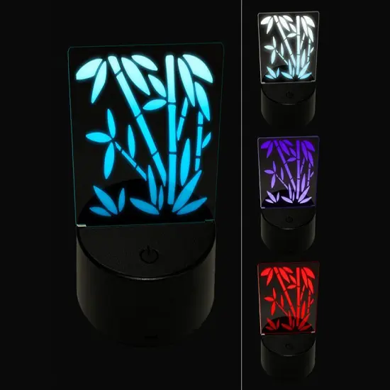 Bamboo Plants 3D Illusion LED Night Light Sign Nightstand Desk Lamp {1}