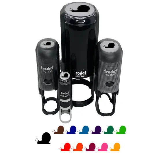 Snail On the Move Solid Self-Inking Rubber Stamp for Stamping Crafting Planners Green {2}
