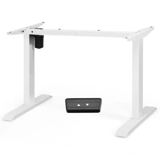 Steel Electric Sit to Stand Height Adjustable Desk Frame with Button Controller and Cable Hole Black {4}