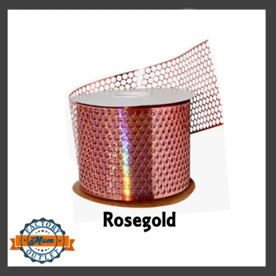 Honeycomb Ribbon Rose Gold - 3 1/4" x 50 Yards - Homecoming Mum Supplies {1}
