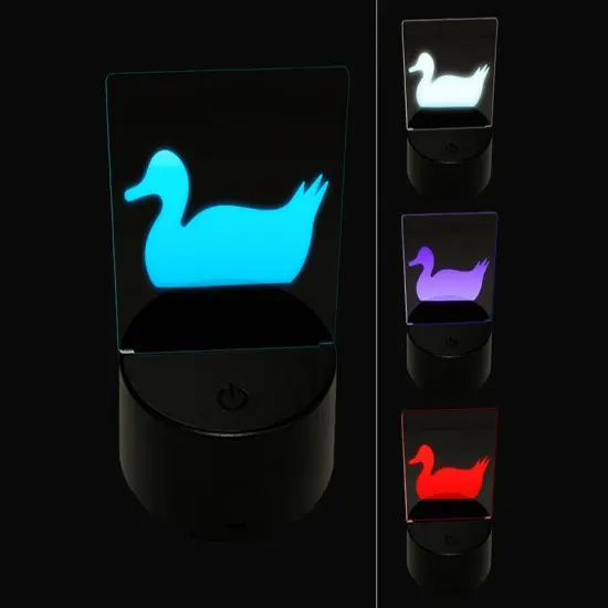 Duck Swimming Solid 3D Illusion LED Night Light Sign Nightstand Desk Lamp {1}