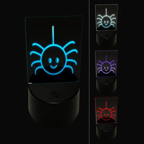Cute Spider 3D Illusion LED Night Light Sign Nightstand Desk Lamp {1}