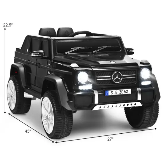 12V Kids Ride On Car with 2.4G Remote Control and USB Interface Black {2}