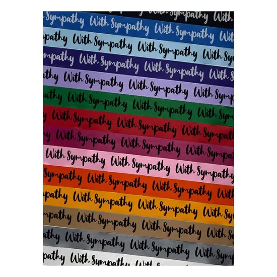 With Sympathy Cursive Script Satin Ribbon for Bows Gift Wrapping - 1" - 3 Yards Latte Ribbon {1}